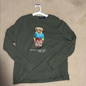 Ralph Lauren Olive Bear Graphic Shirt